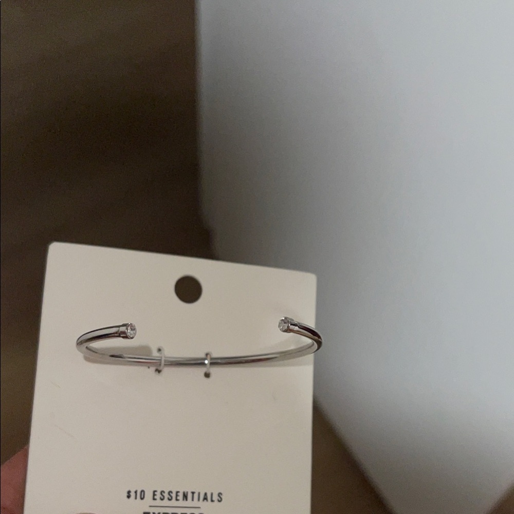 Express Shiny Silver Open-Ended Cuff Bracelet - Picture 2 of 5